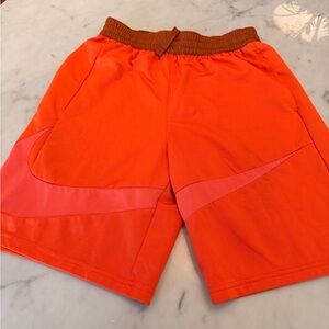 NIKE Boys Dri-Fit Bright Orange Athletic Shorts, size XL, EUC